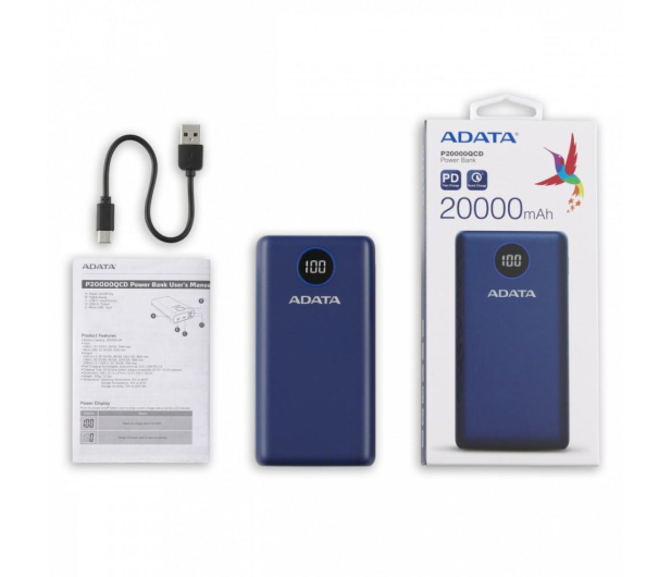 ADATA Power Bank P20000QCD 20000mAh granatowy - 645544 - zdjęcie 6